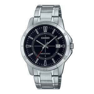 Casio General Black Dial Silver Stainless Steel Strap Unisex Watch MTP-V004D-1CUDF-P