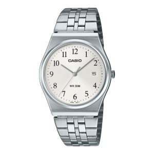 Casio General White Dial Silver Stainless Steel Strap Unisex Watch MTP-B145D-7BVDF