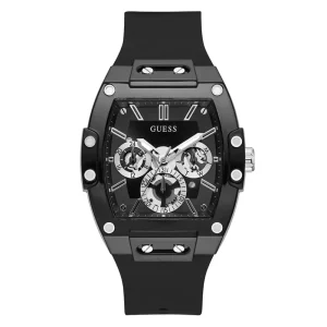 Guess Multifunction Black Dial & Silicone Strap Men Watch GW0203G3