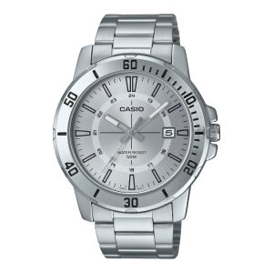 Casio General Silver Dial & Stainless Steel Strap Unisex Watch MTP-VD01D-7CVUDF