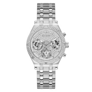 Guess Chronograph Silver Dial & Stainless Steel Strap Women Watch GW0440L1