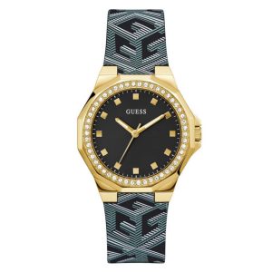 Guess Avril Black Dial Multicolor Silicone Strap Women Watch GW0598L2