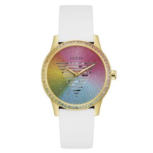 Guess Multicolor Dial White Silicone Strap Women Watch GW0589L1