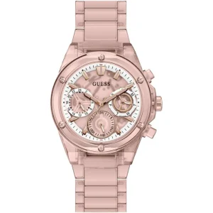 Guess Chronograph Pink Dial Stainless Steel Strap Women Watch GW0650L4