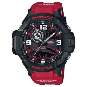 Casio G-Shock Master of G - Air Gravitymaster Black Dial Red Resin Strap Men Watch GA-1000-4BDR-P