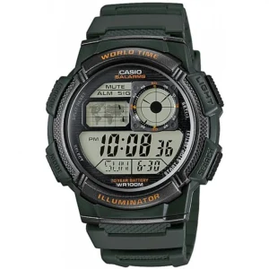 Casio General Digital Green Resin Strap Men Watch AE-1000W-3AVDF-P