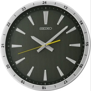 Seiko Clock Silver Case Round Wall Clock QXA802S