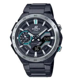 Casio Edifice Black Dial Stainless Steel Strap Men Watch ECB-2200DD-1ADF