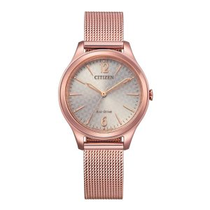 Citizen Eco-Drive Rose Gold Milanese Strap Women Watch EM0508-80X
