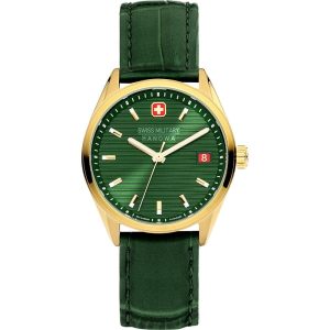 Swiss Military Hanowa Green Dial & Leather Strap Women Watch SMWLB2200211
