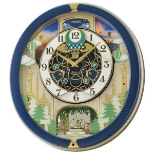 Seiko Melodies In Motion Blue Case Wall Clock QXM398L