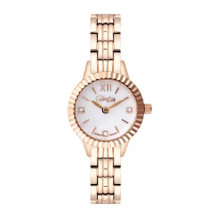 Beka & Bell White Dial Rose Gold Stainless Steel Strap Women Watch BB008-D