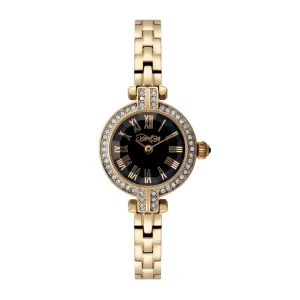 Beka & Bell Henham Black Dial Gold Stainless Steel Strap Women Watch BB013-D