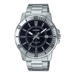 Casio General Black Dial Silver Stainless Steel Strap Men Watch MTP-VD01D-1CVUDF