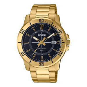 Casio General Black Dial Gold Stainless Steel Strap Men Watch MTP-VD01G-1CVUDF