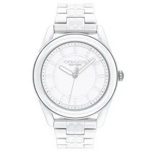 Coach New York Preston White Ceramic Strap Women Watch 14503771