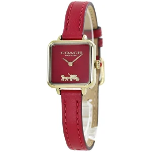 Coach New York Red Dial & Leather Strap Women Watch 14504226