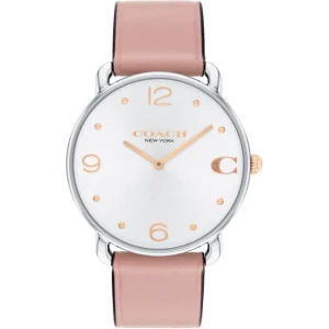 Coach New York Silver Dial Pink Leather Strap Women Watch 14504199