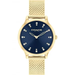 Coach New York Chelsea Gold Milanese Strap Women Watch 14504218