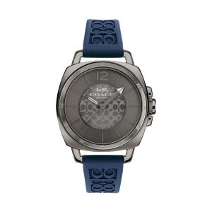 Coah New York Boyfriend Blue Silicone Strap Women Watch 14503978