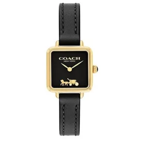 Coach New York Cass Signature Horse Black Leather Strap Women Watch 14504225