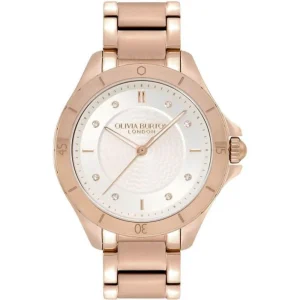 Olivia Burton Sports Luxe Guilloché Rose Gold Strap Women Watch 24000041