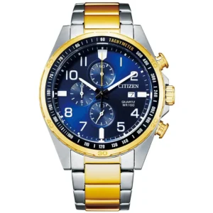 Citizen Chronograph Blue Dial Two-Tone Stainless Steel Strap Men Watch AN3654-50L