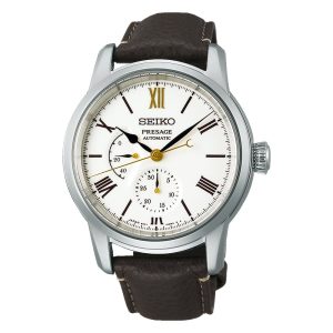 Seiko Presage White Dial Brown Leather Strap Men Watch SPB397J1