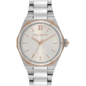 Olivia Burton Silver Dial Stainless Steel Strap Men Watch 24000070
