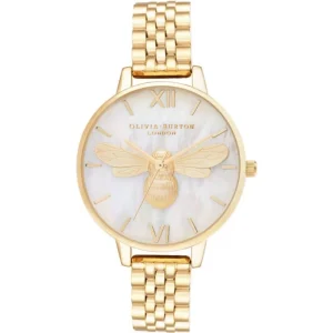 Olivia Burton Lucky Bee Dial Gold Stainless Steel Strap Women Watch OB16FB18