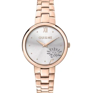 Oui & Me Silver Dial Rose Gold Stainless Steel Strap Women Watch ME010321