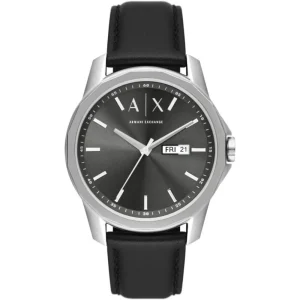 Armani Exchange Black Dial Leather Strap Men Watch AX1735