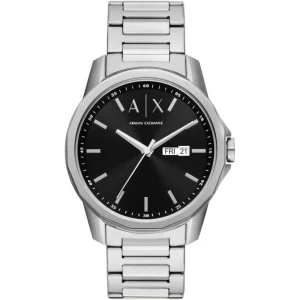 Armani Exchange Black Dial Silver Stainless Steel Strap Men Watch AX1733