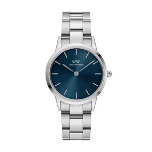 Daniel Wellington Blue Dial Silver Stainless Steel Strap Men Watch DW00100458