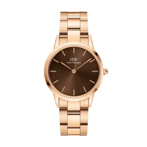 Daniel Wellington Brown Dial Rose Gold Stainless Steel Strap Women Watch DW00100461 (36mm)