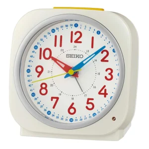Seiko Clock White Dial Daily Alarm Clock QHE200W