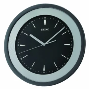 Seiko Clock Black Dial Round Wall Clock QXA812S