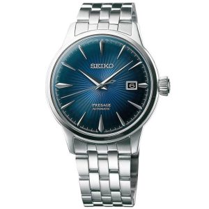 Seiko Presage Blue Dial Silver Stainless Steel Strap Men Watch SRPB41J1P