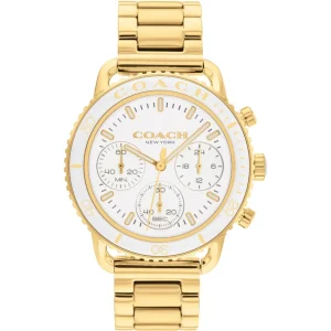 Coach New York Chronohraph Gold Stainless Steel Strap Women Watch 14504051