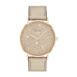 Coach New York Perry Glitter Dial Leather Strap Women Watch 14504077