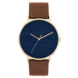 Coach New York Charles Blue Dial Leather Strap Men Watch 14602599