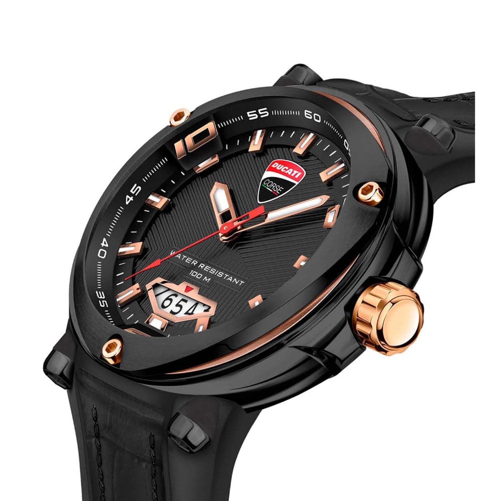 Ducati Corse Black Dial & Leather Strap Men Watch DTWGN2018901 - Image 2