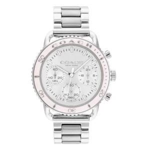 Coach New York Chronograph Silver Stainless Steel Strap Women Watch 14504050