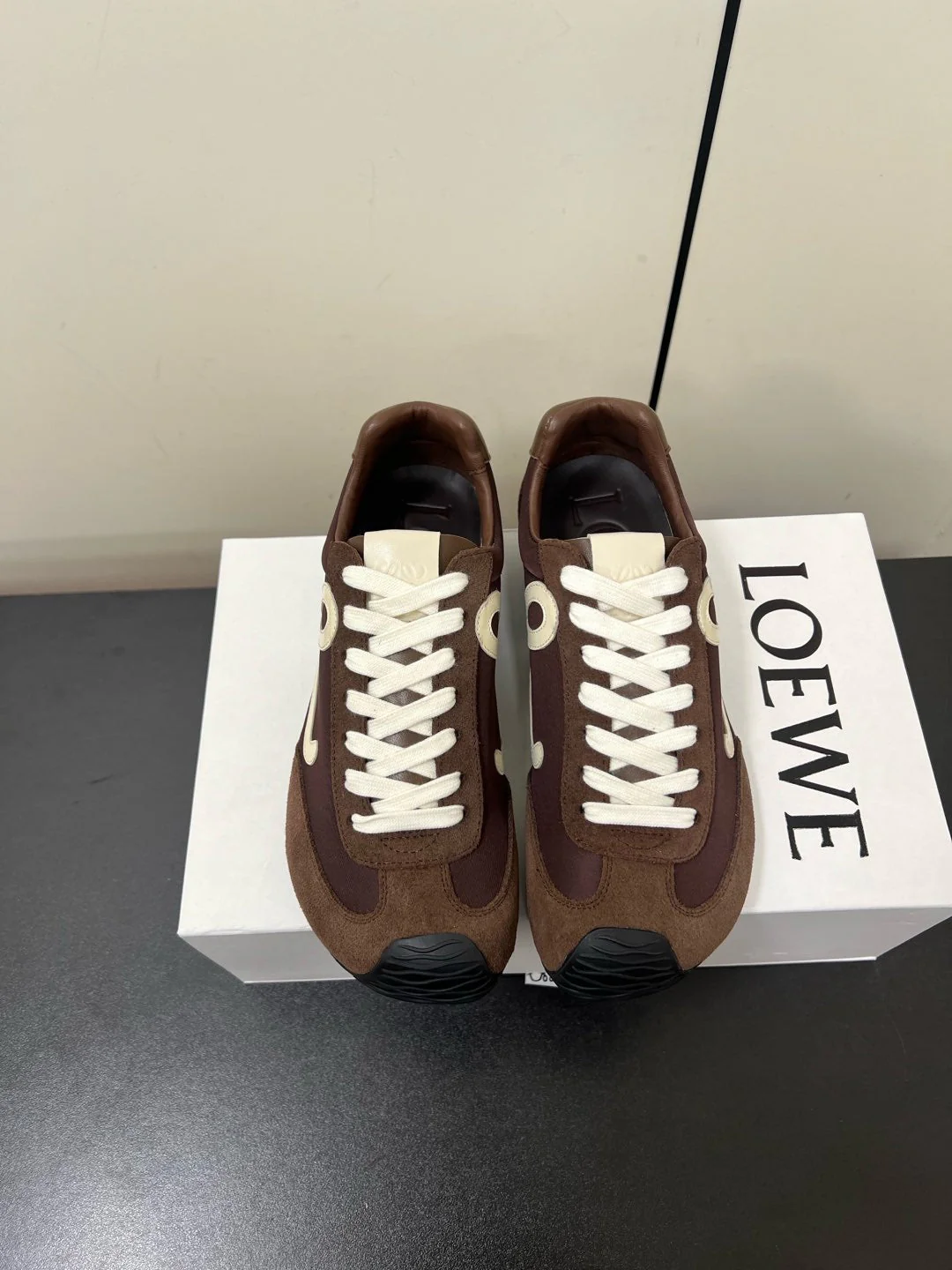 Loewe Ballet Runner 2.0 Sneaker Brown Nylon Sheepskin - Image 9