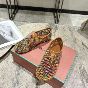 LP hollow knit ballet flats multicolor original leather 379022