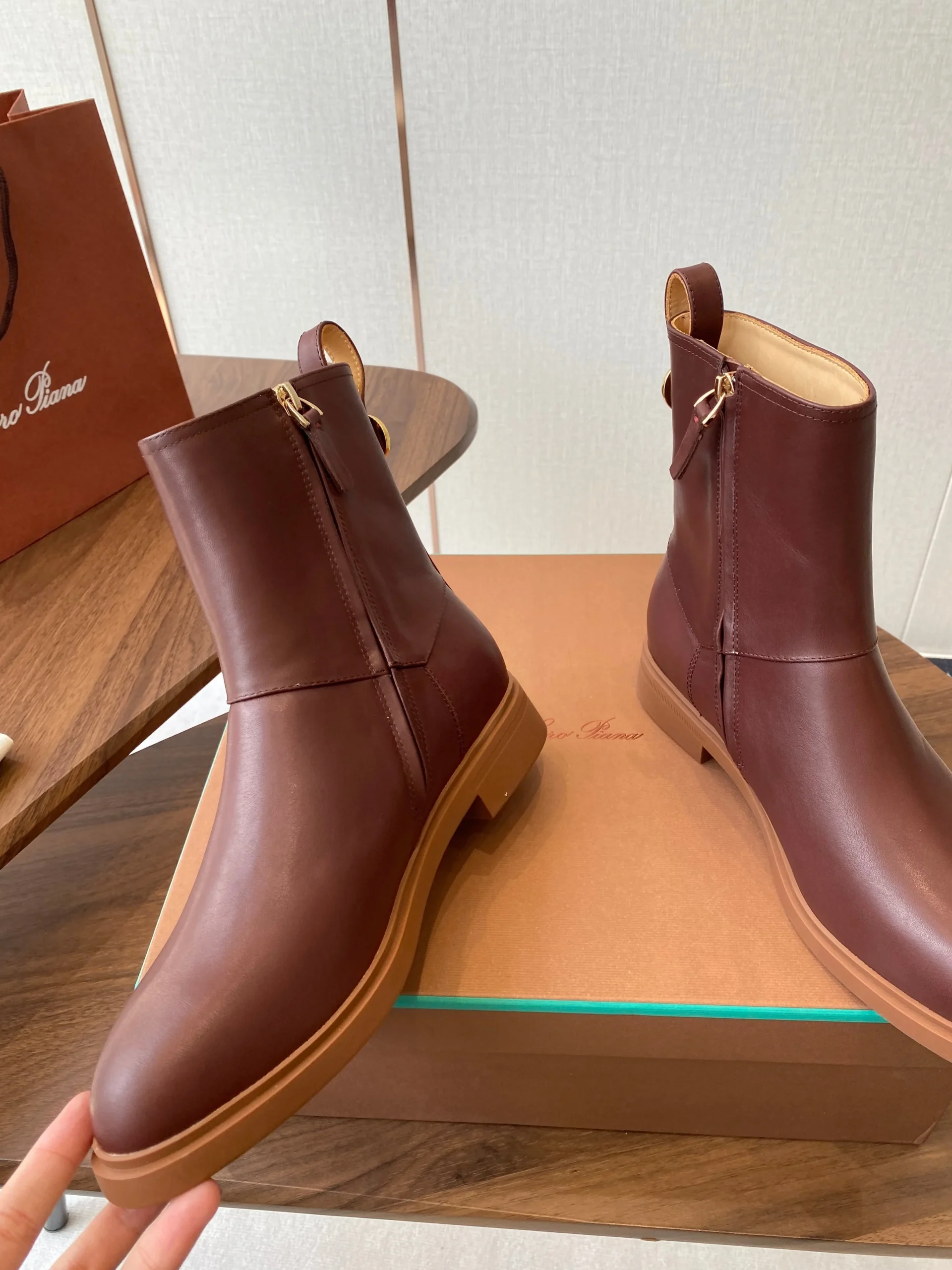 LP latest short boots dark brown calfskin 388109 - Image 8