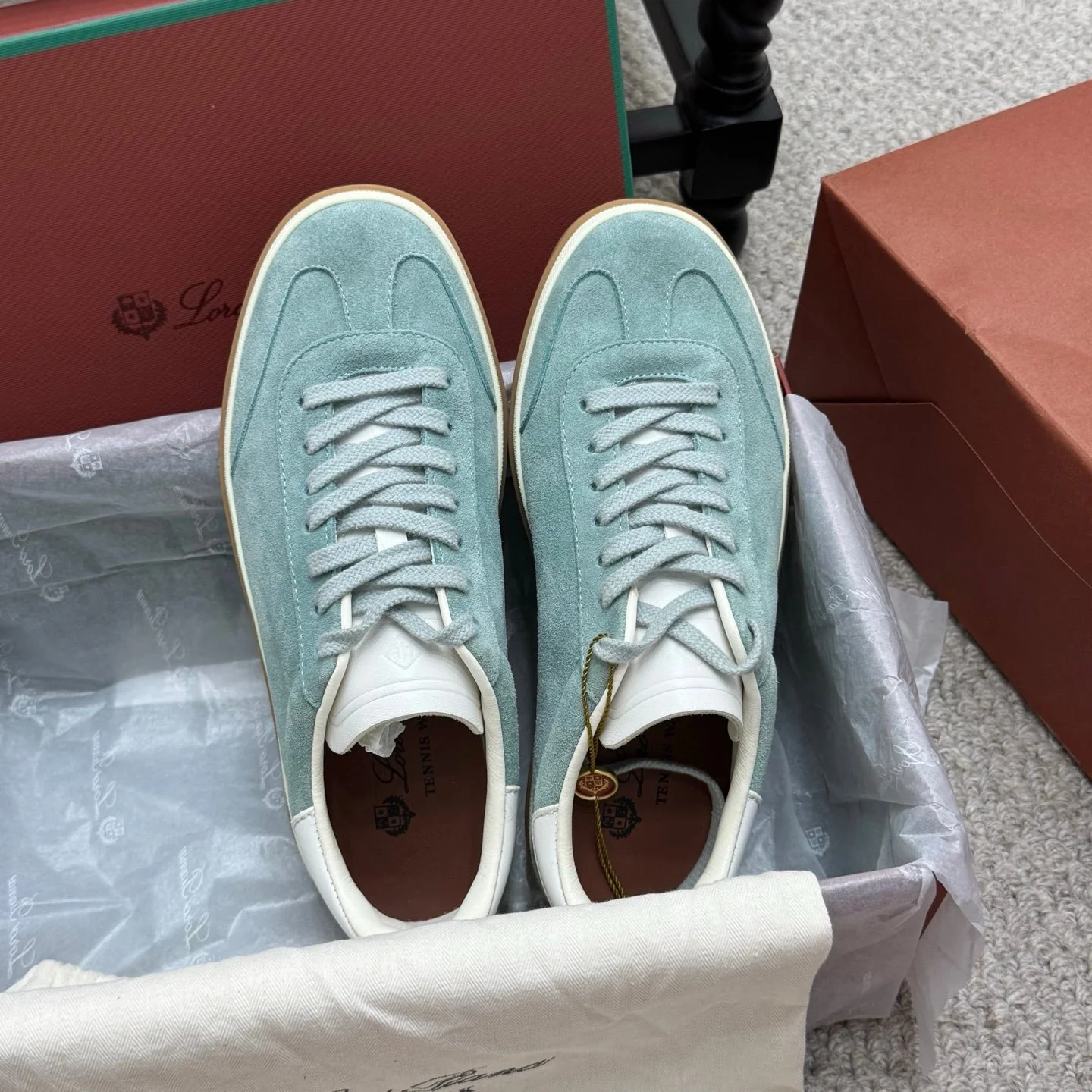 LP sneaker unisex style light aqua  sheepskin mix suede 384720 - Image 8