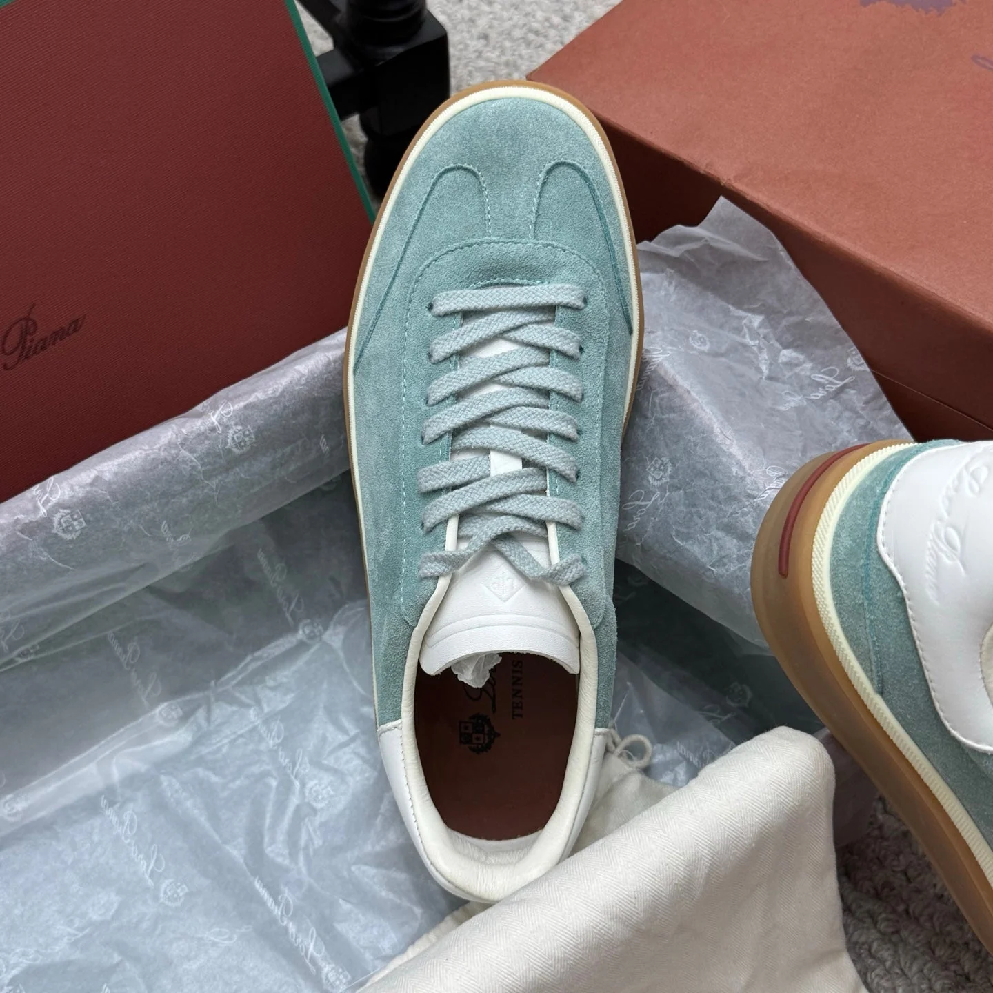 LP sneaker unisex style light aqua  sheepskin mix suede 384720 - Image 7