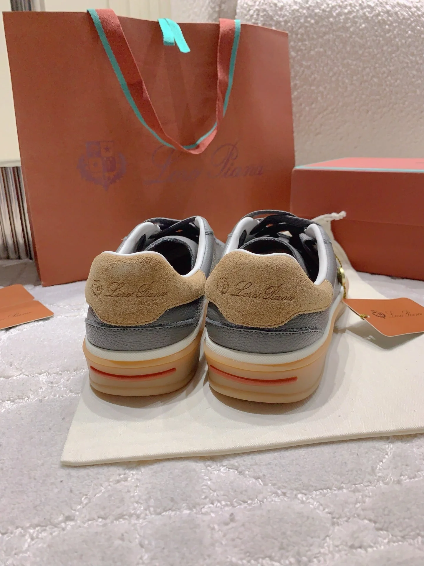 LP sneaker unisex style gray sheepskin mix suede 382665 - Image 6