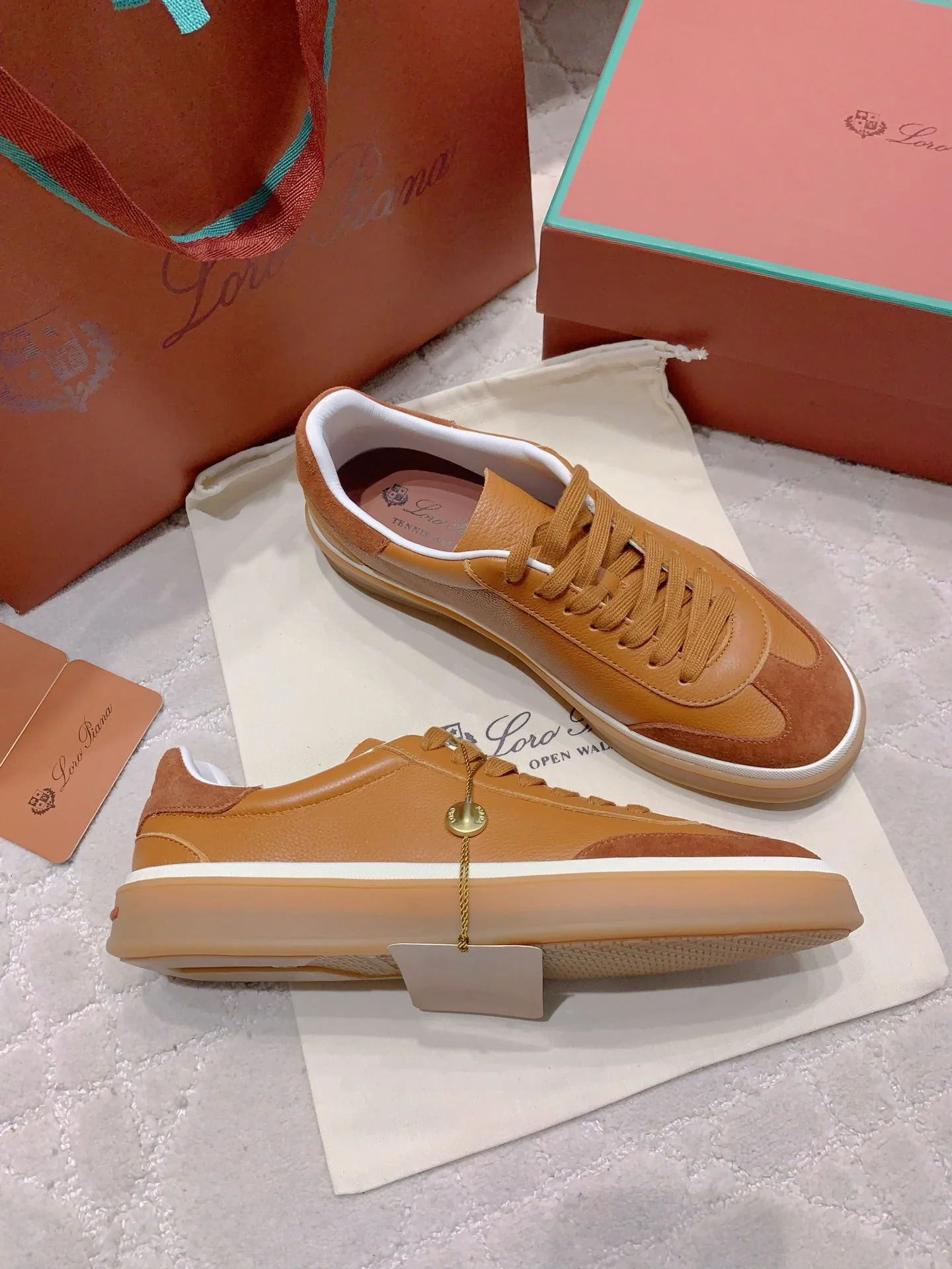 LP sneaker unisex style brown sheepskin mix suede 382664 - Image 8